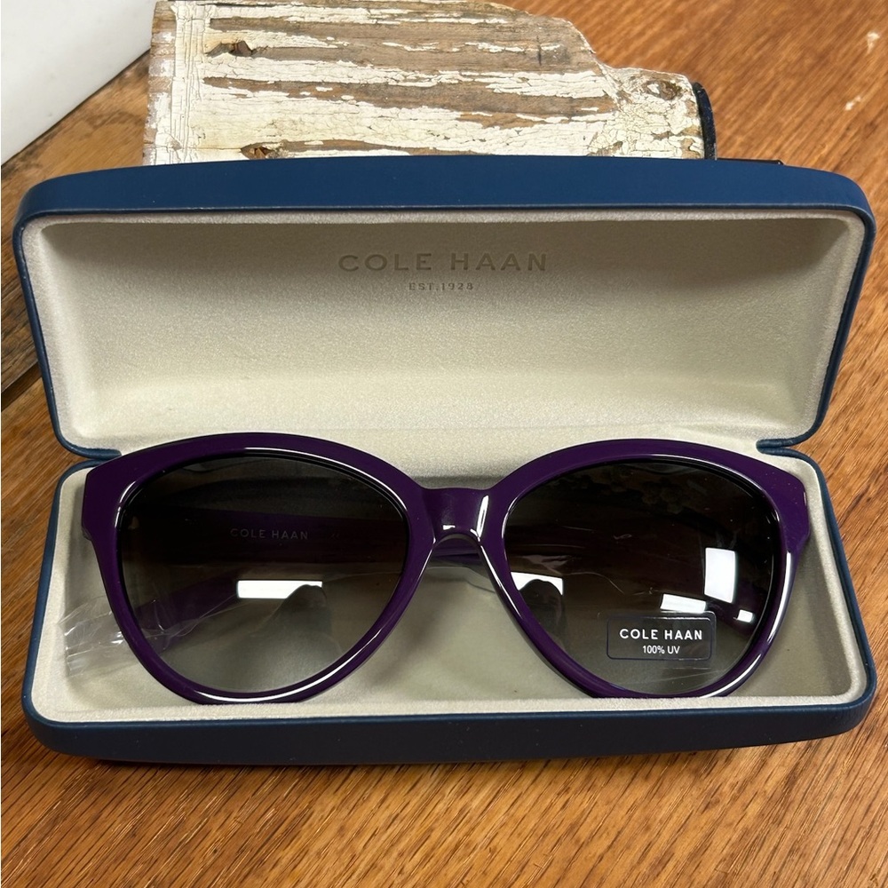 Cole Haan Purple Sunglasses NEW. With case
